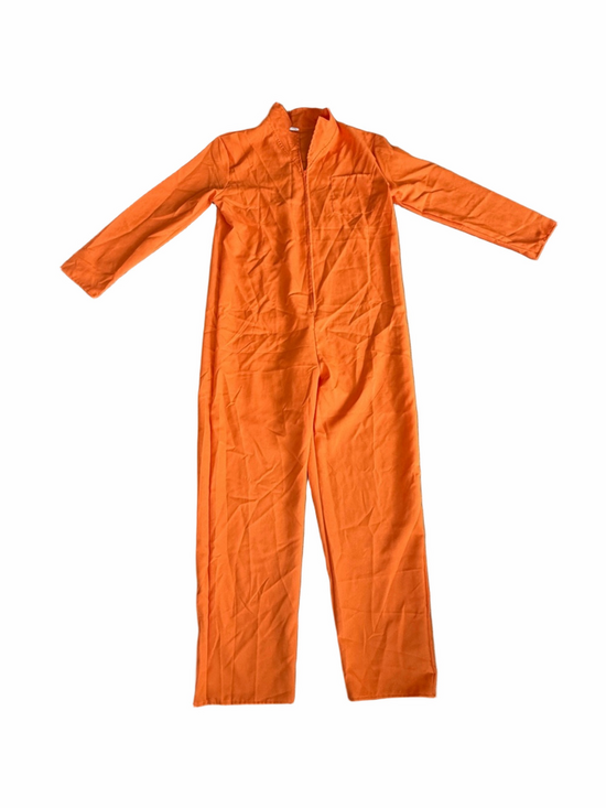 Pants - Women's Orange Wide-Leg Jumpsuit